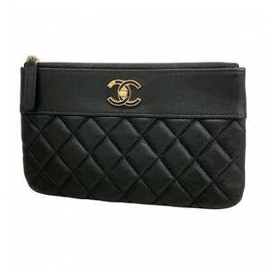 CHANEL Black Leather Pouch